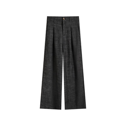 高級リネンとコットンのドレープパンツ