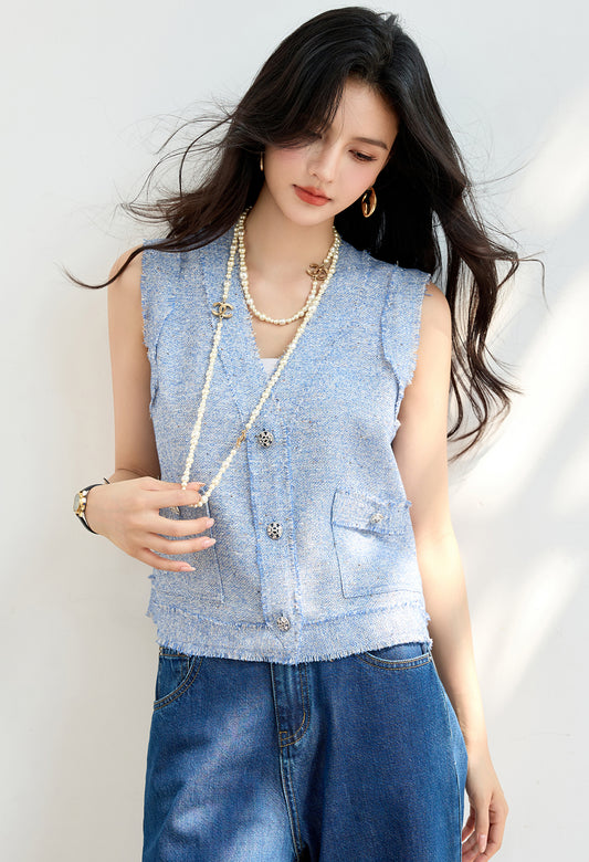 Vネックライトウェイトトップ