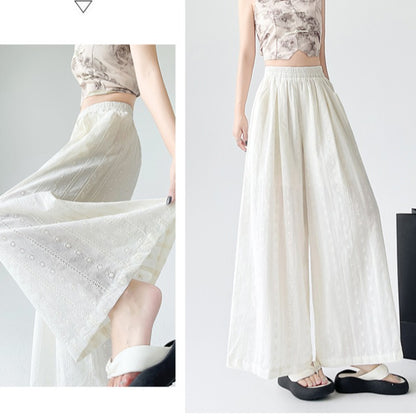 ワイドレッグレディースパンツ