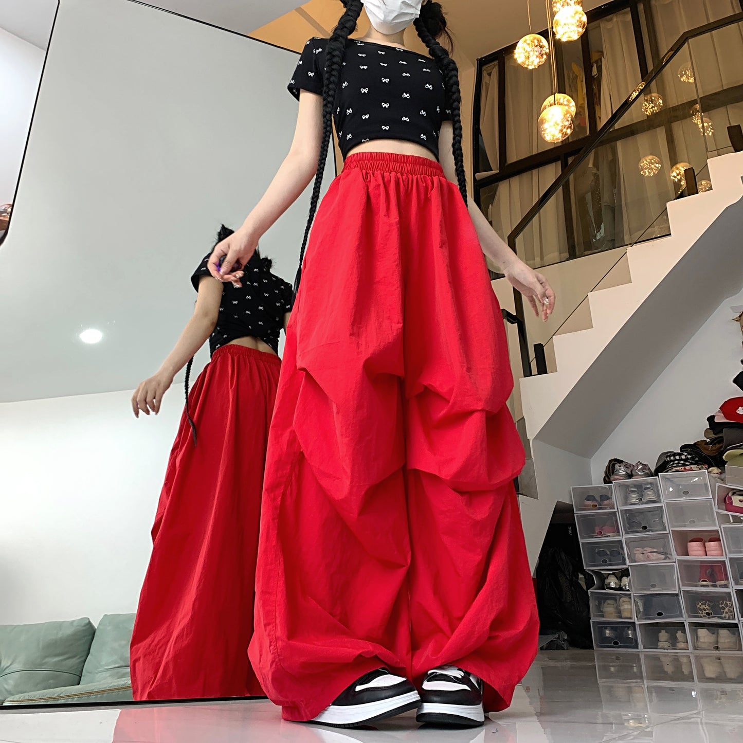 ワイドレッグ速乾カーゴパンツ