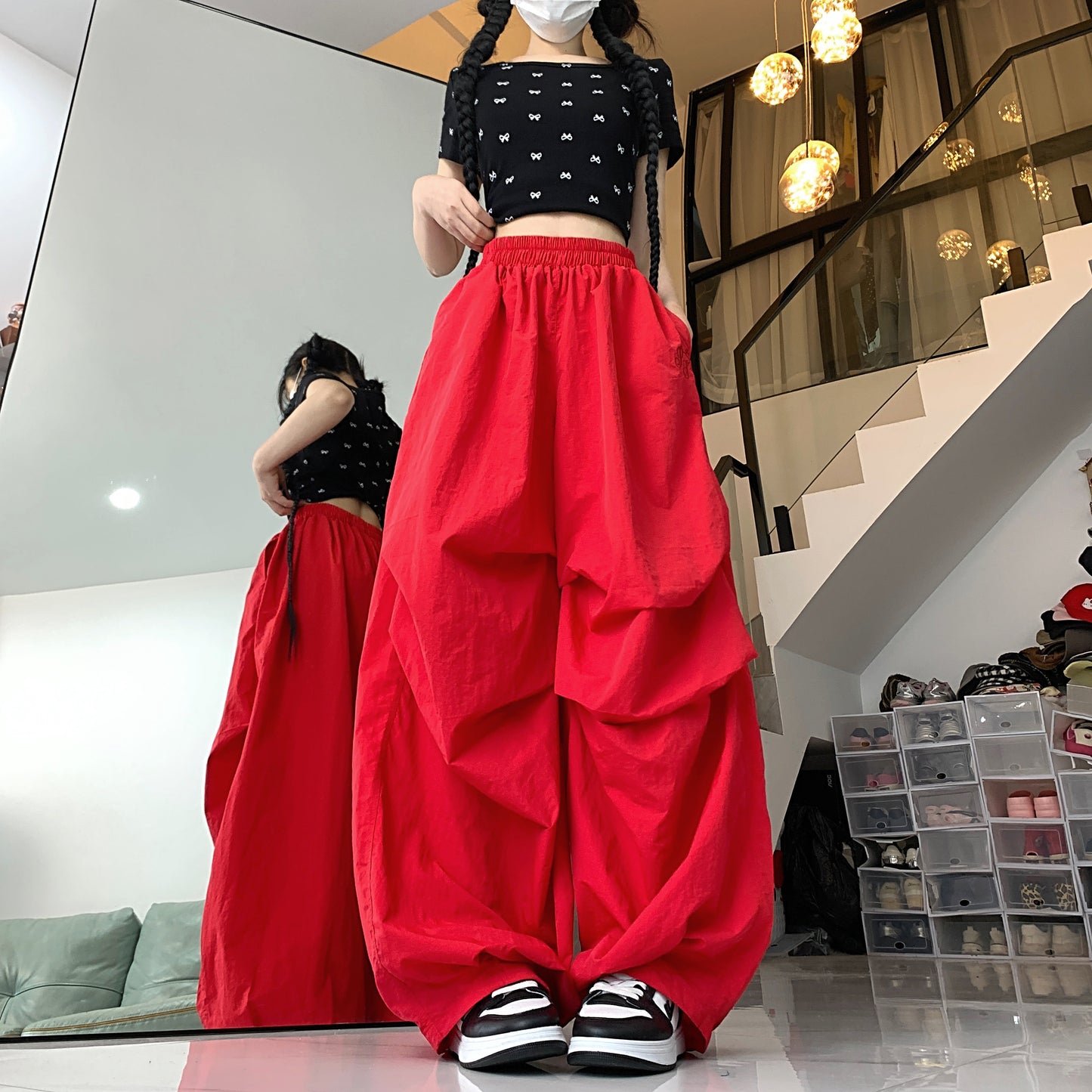 ワイドレッグ速乾カーゴパンツ