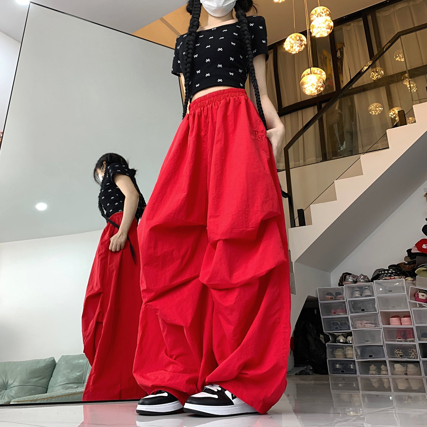 ワイドレッグ速乾カーゴパンツ