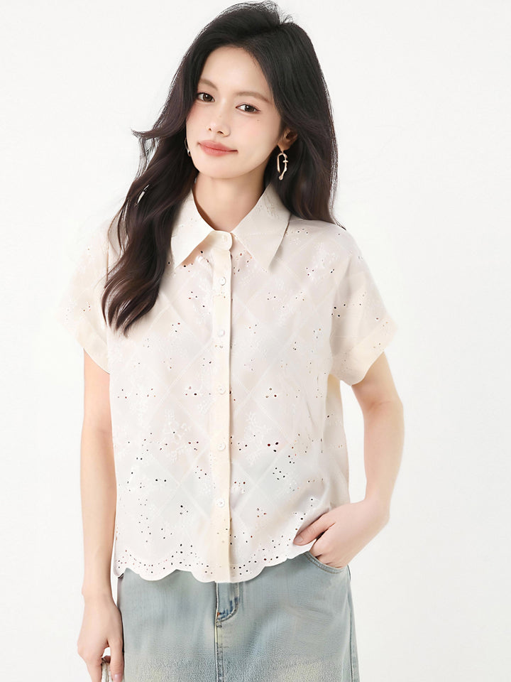 フレンチラペル半袖シャツ