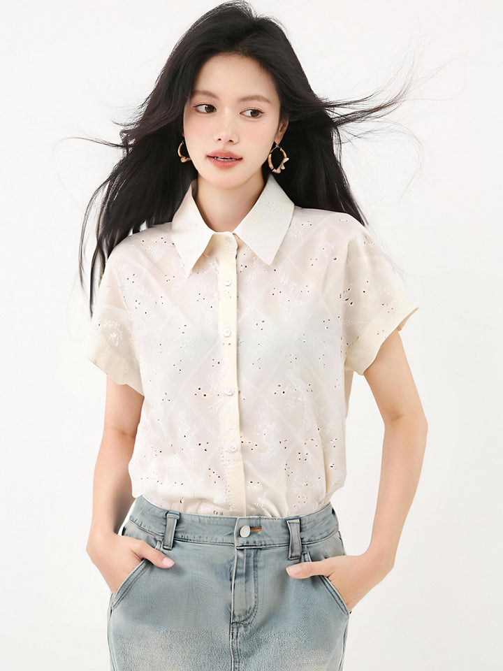 フレンチラペル半袖シャツ