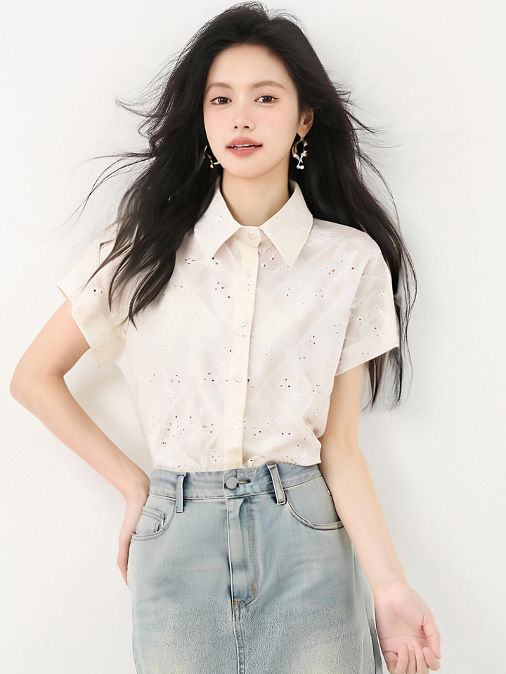 フレンチラペル半袖シャツ