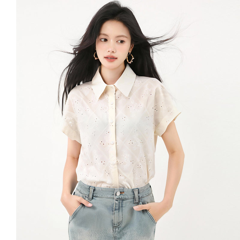 フレンチラペル半袖シャツ