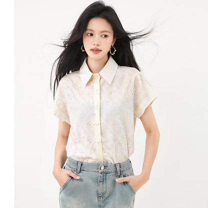 フレンチラペル半袖シャツ