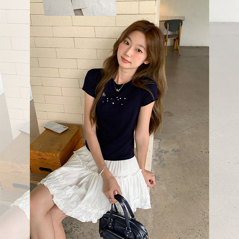 スリムフィットスリムデザイン美しいトップ