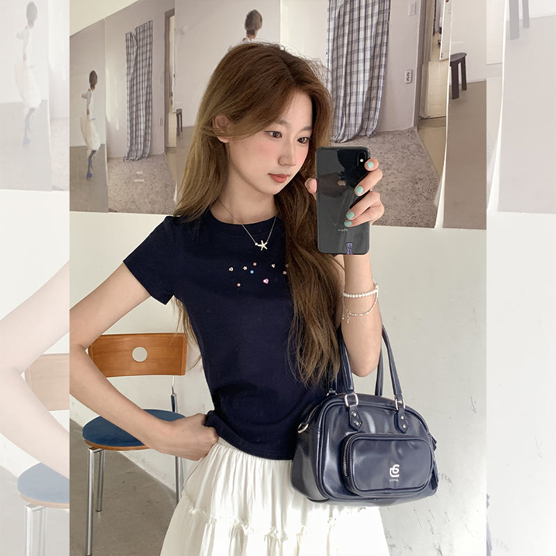 スリムフィットスリムデザイン美しいトップ