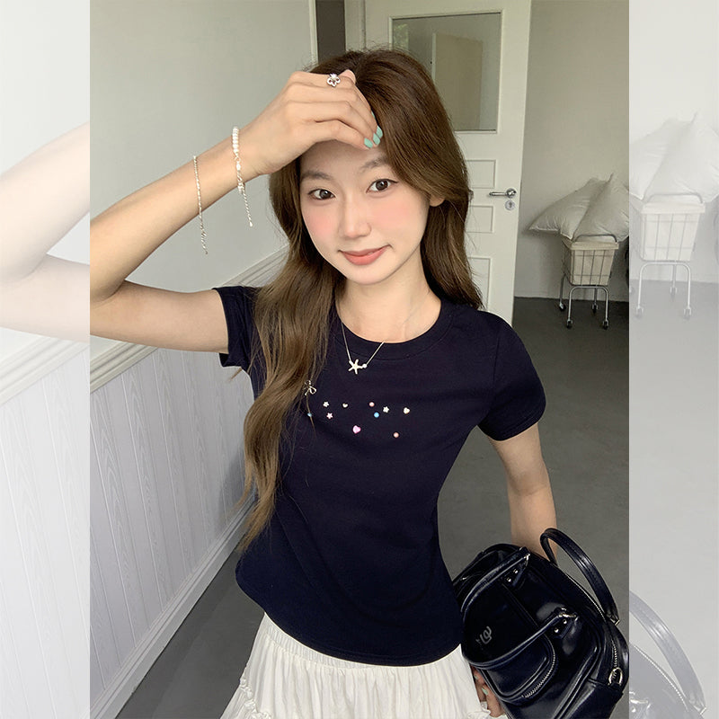 スリムフィットスリムデザイン美しいトップ