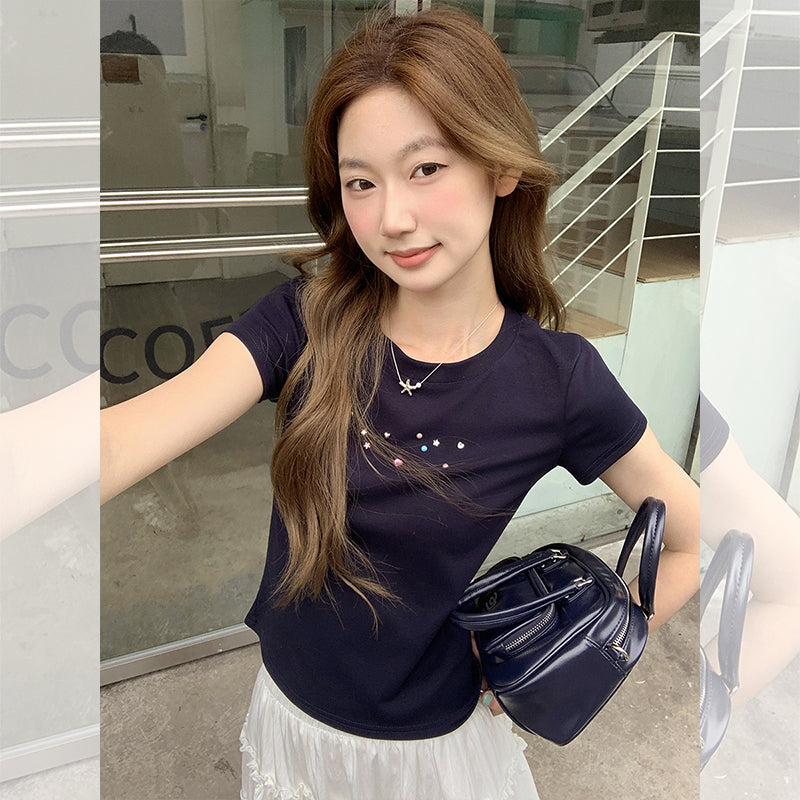 スリムフィットスリムデザイン美しいトップ