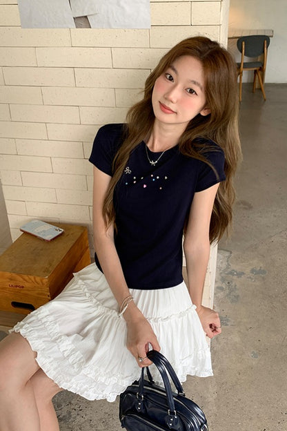 スリムフィットスリムデザイン美しいトップ