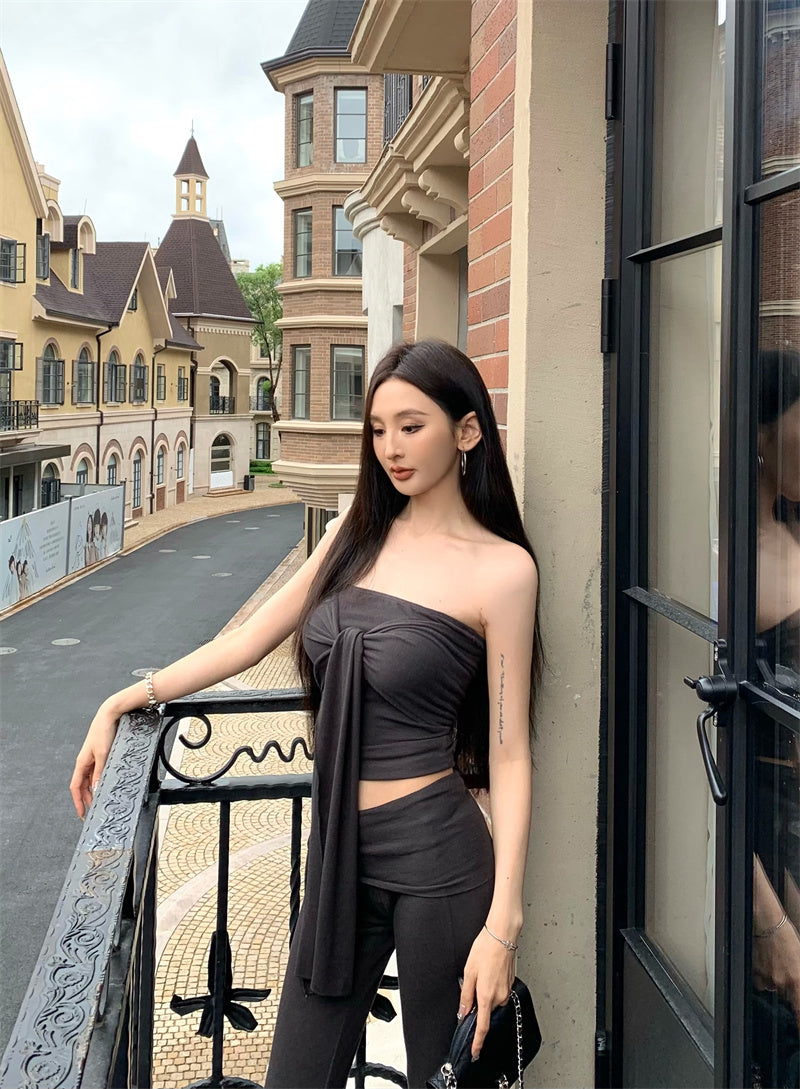 韓国バンドートップ+スリミングパンツ