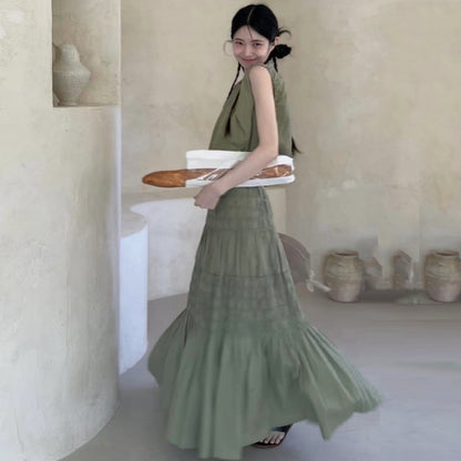 SE4 ストリングトップ+プリーツスカート