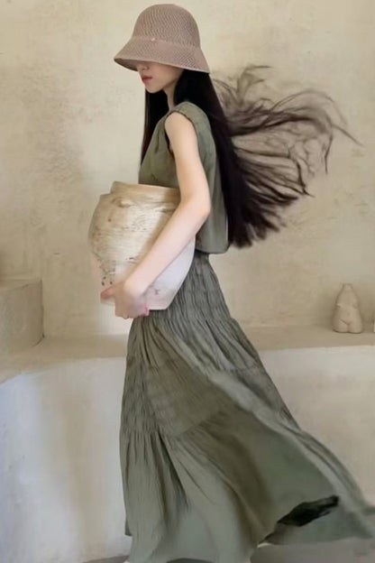 SE4 ストリングトップ+プリーツスカート