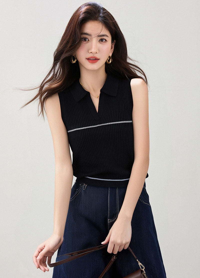 ラウンドネッククールニット半袖