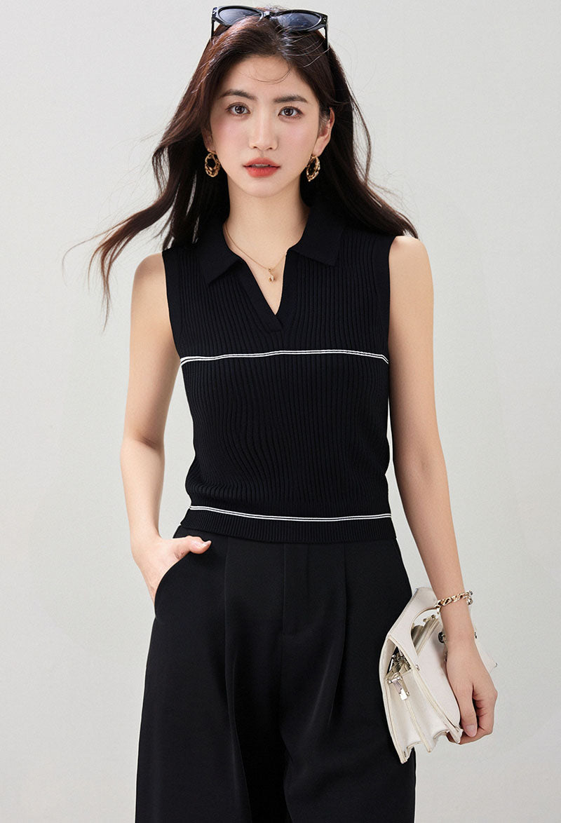 ラウンドネッククールニット半袖