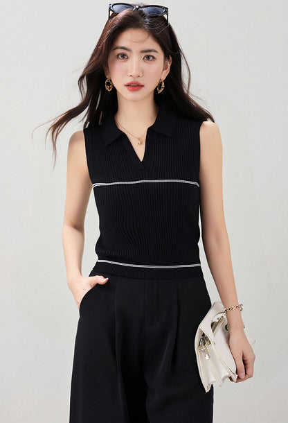 ラウンドネッククールニット半袖