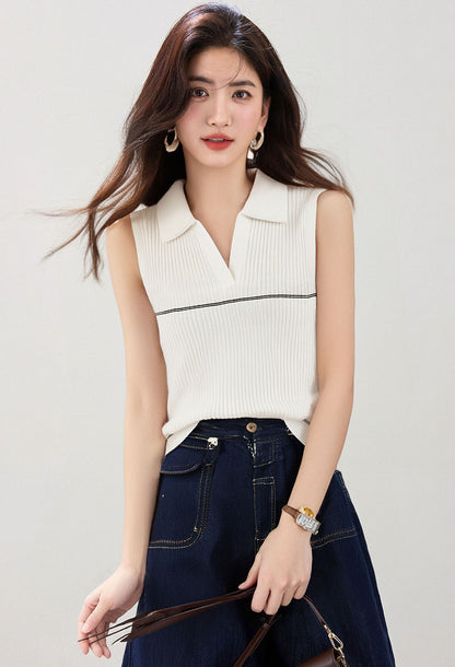 ラウンドネッククールニット半袖