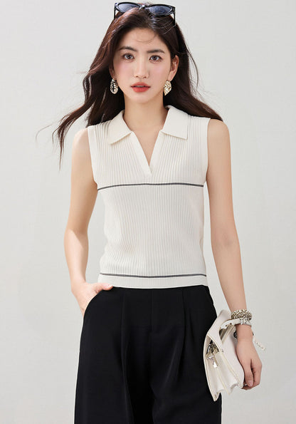 ラウンドネッククールニット半袖