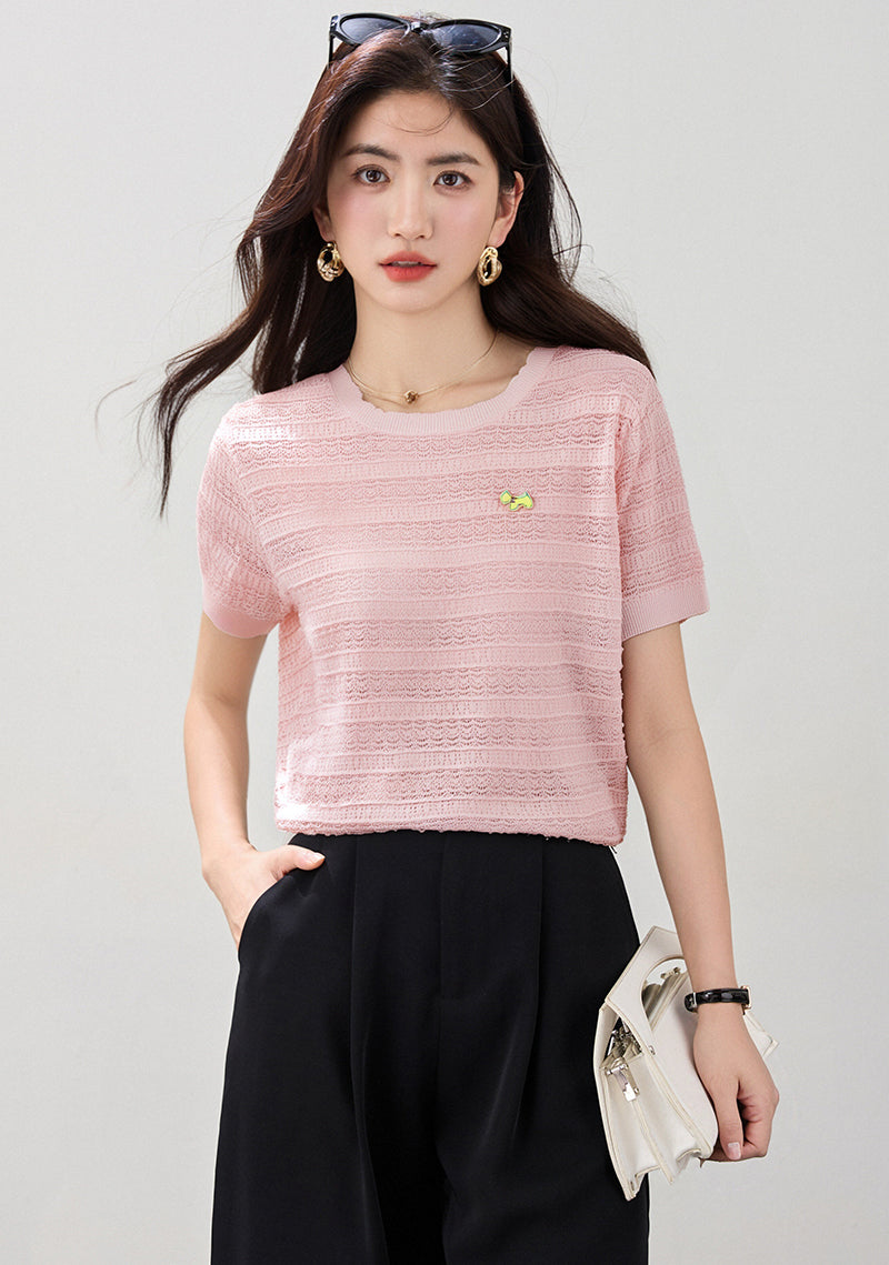 サマーホロー半袖トップス