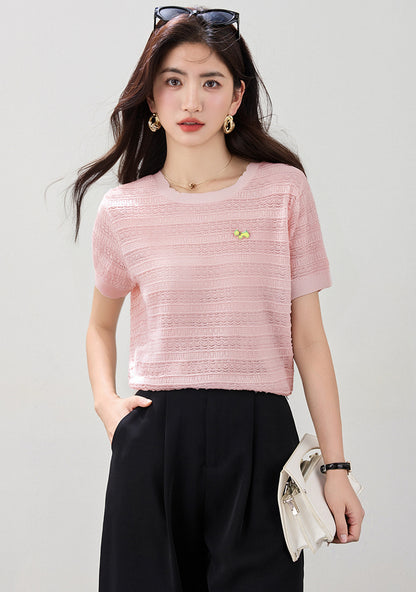 サマーホロー半袖トップス