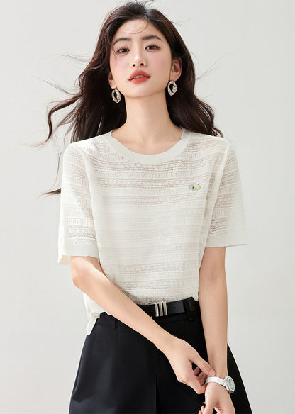 サマーホロー半袖トップス