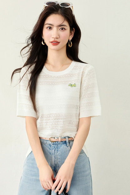 サマーホロー半袖トップス