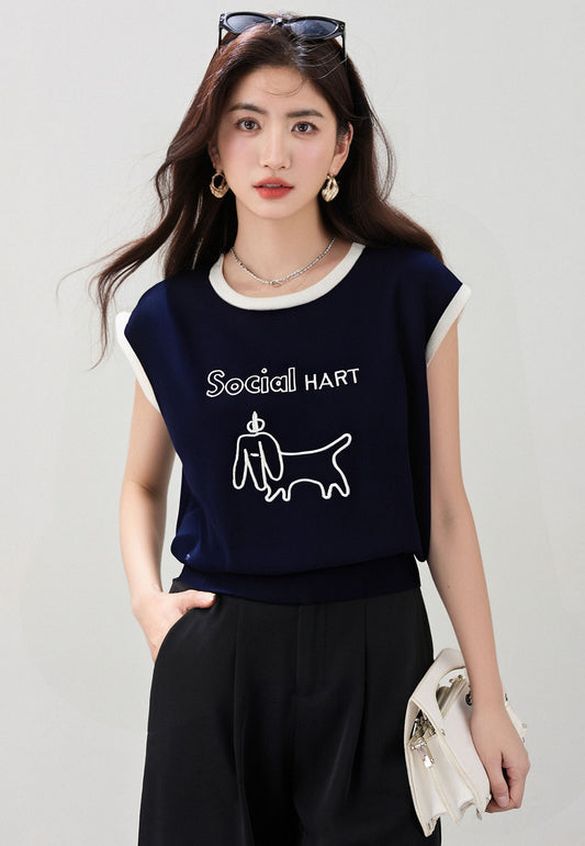 ラウンドネックトップ