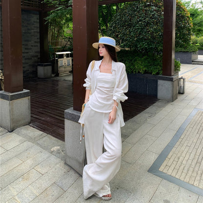 日焼け止めシャツ+バンドートップ+パンツスーツ