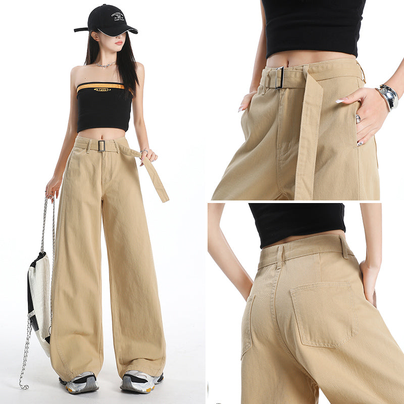 人気カラーワイドレッグパンツ