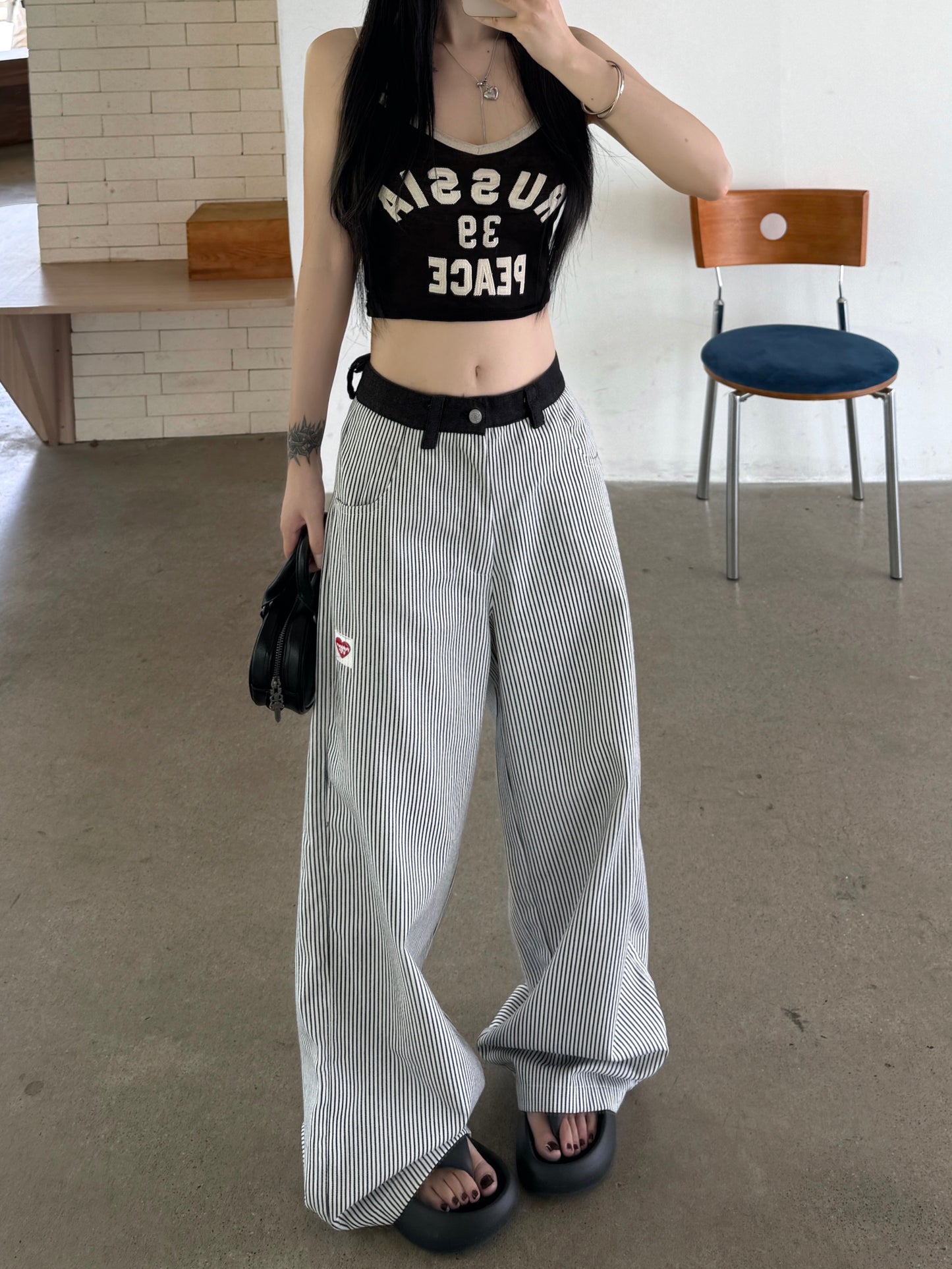 P1 ワイドレッグドレープパンツ