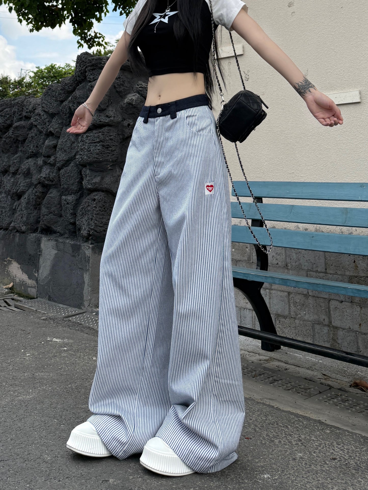 P1 ワイドレッグドレープパンツ