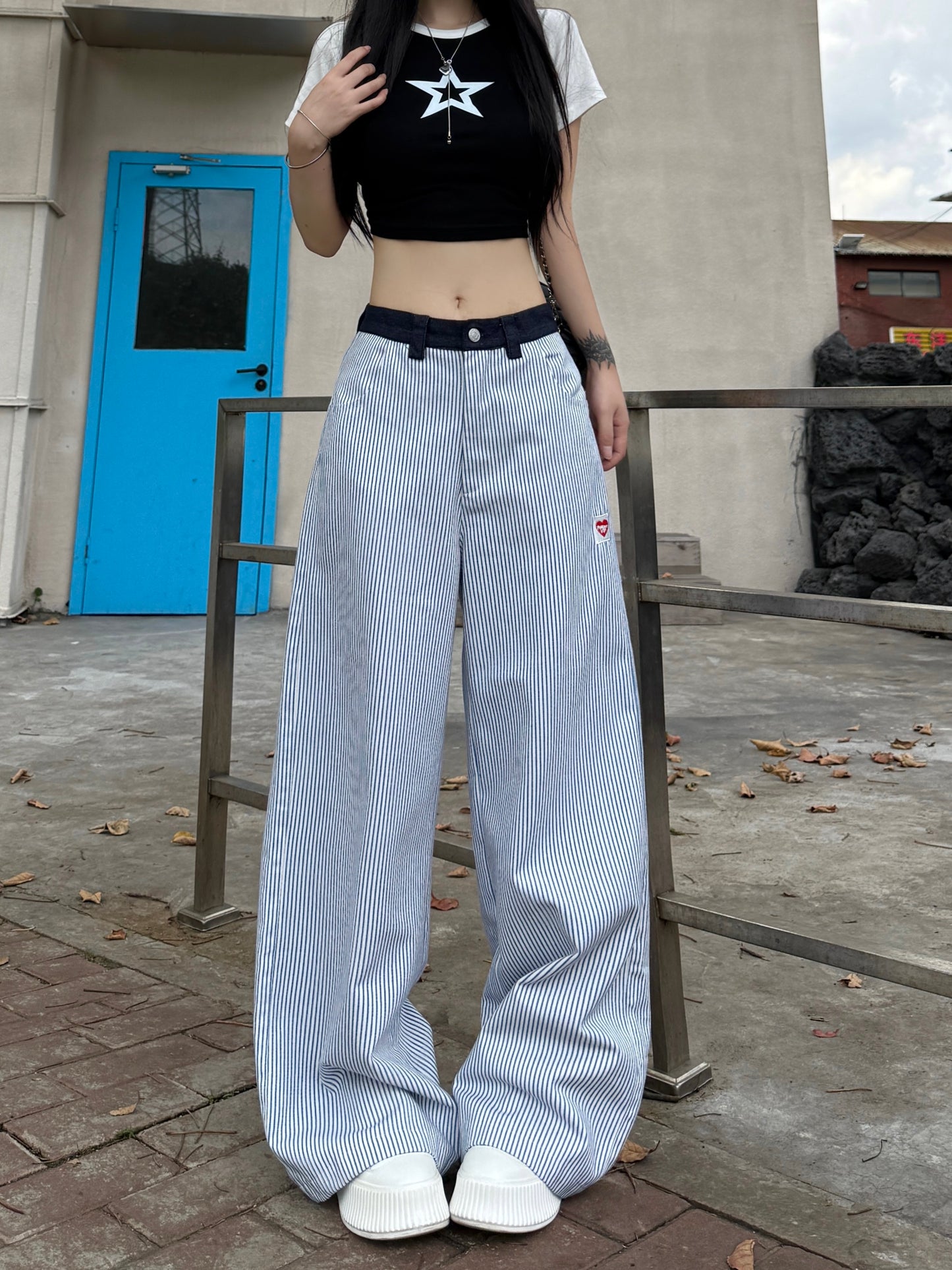 P1 ワイドレッグドレープパンツ