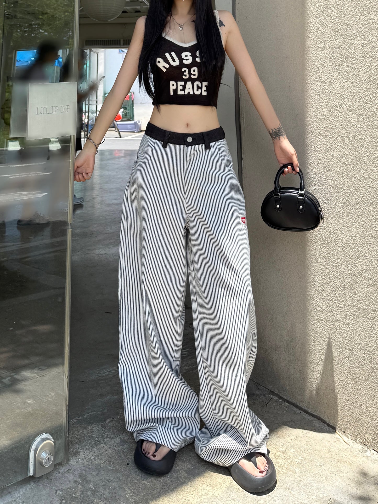 P1 ワイドレッグドレープパンツ