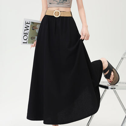 リネンのバケーションAラインスカート