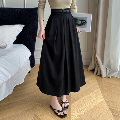 S3 ハイウエストミドル丈プリーツスカート