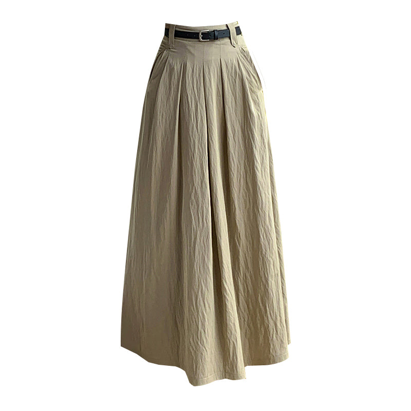 S3 ハイウエストミドル丈プリーツスカート