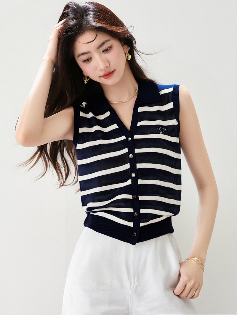 ポロニットベストスリムフィットトップ