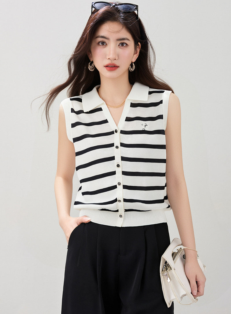 ポロニットベストスリムフィットトップ