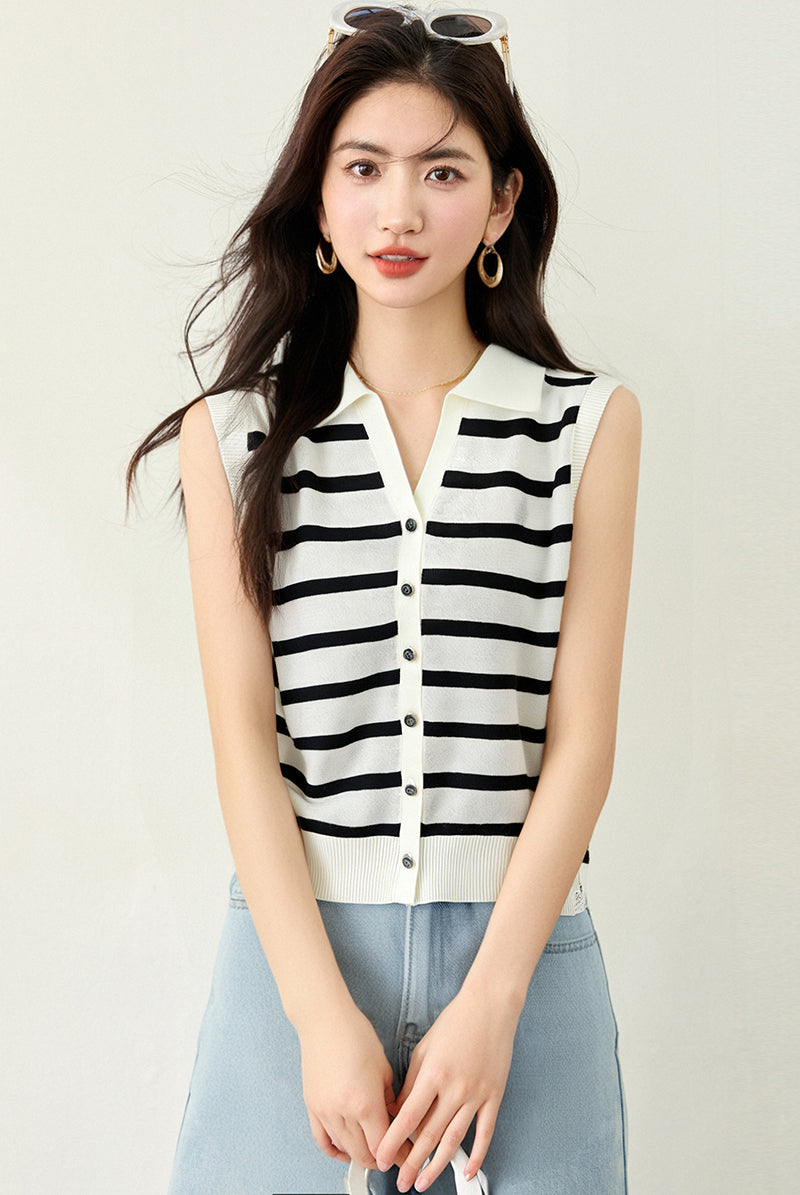 ポロニットベストスリムフィットトップ