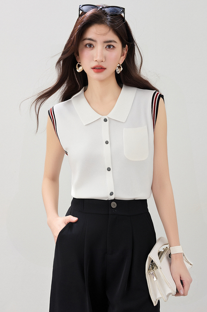 サマーホローノースリーブトップス