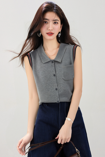 サマーホローノースリーブトップス