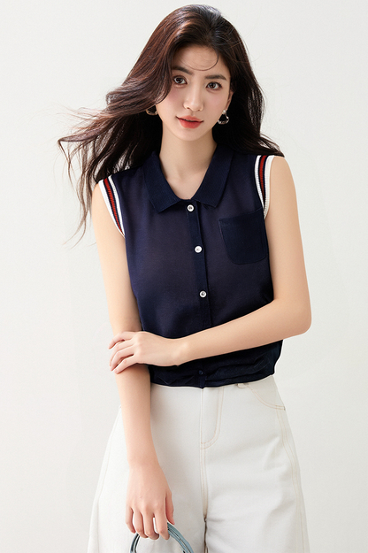 サマーホローノースリーブトップス