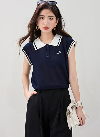 半袖ニットトップ