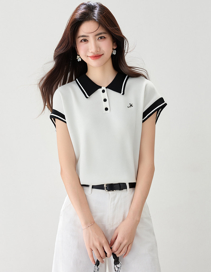 半袖ニットトップ