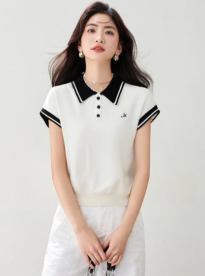 半袖ニットトップ