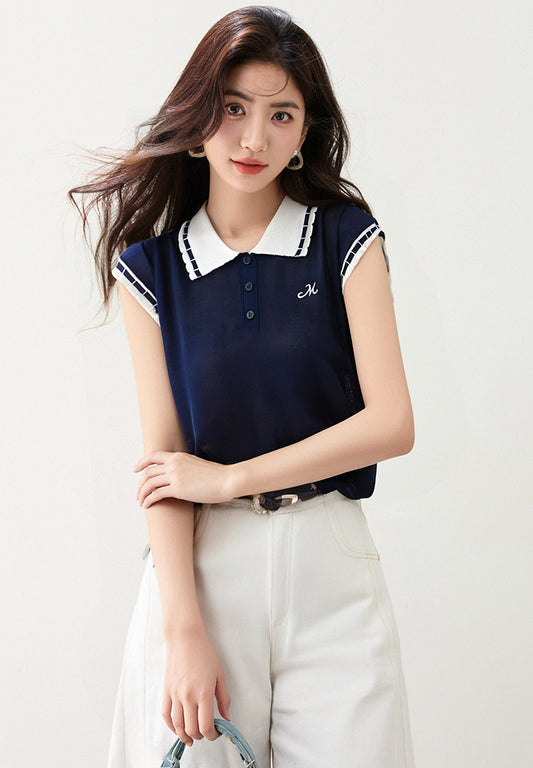 半袖ニットトップ