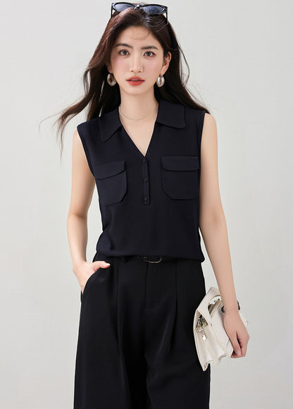 ポロニットベストトップス女性用