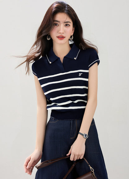 コントラストストライプセーターレディース